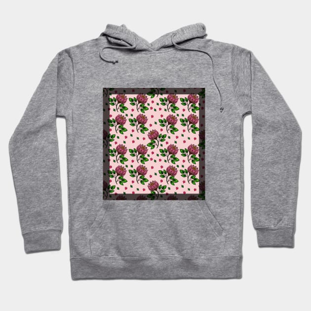 Graphic Tee Pink Lotus Flower Pattern Hoodie by nancyartwork